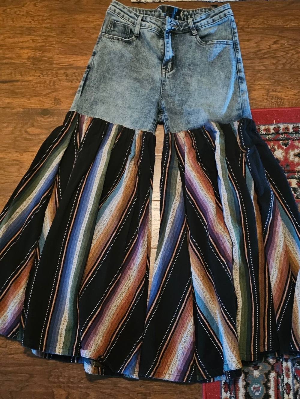 L&B Denim and Striped Party Pants